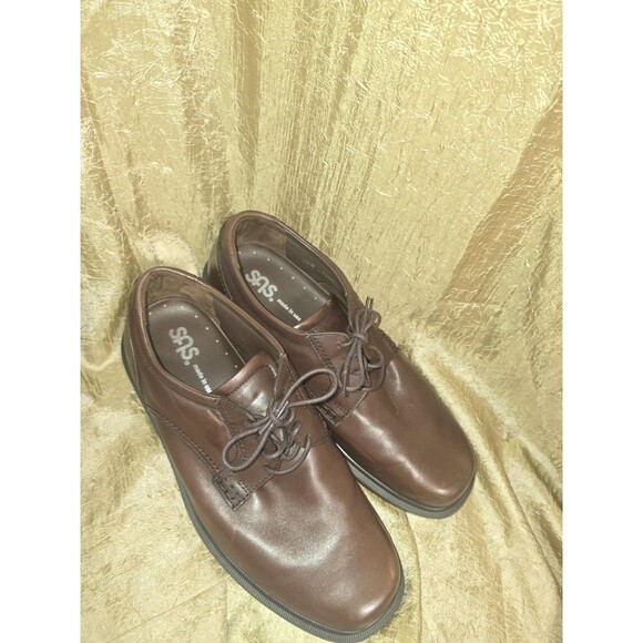 SAS Ambassador Men’s Brown Leather Comfort Oxford Shoes Size 12.5 W Made in USA - Picture 2 of 8